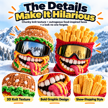 🍔Viral Food Ski Mask Balaclava – Burger, Fries & Chicken Nugget Styles