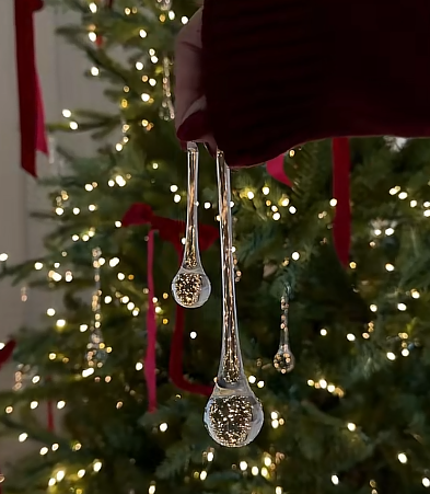 Crystal Teardrop Christmas Ornaments – Elegant Hanging Tree Decorations