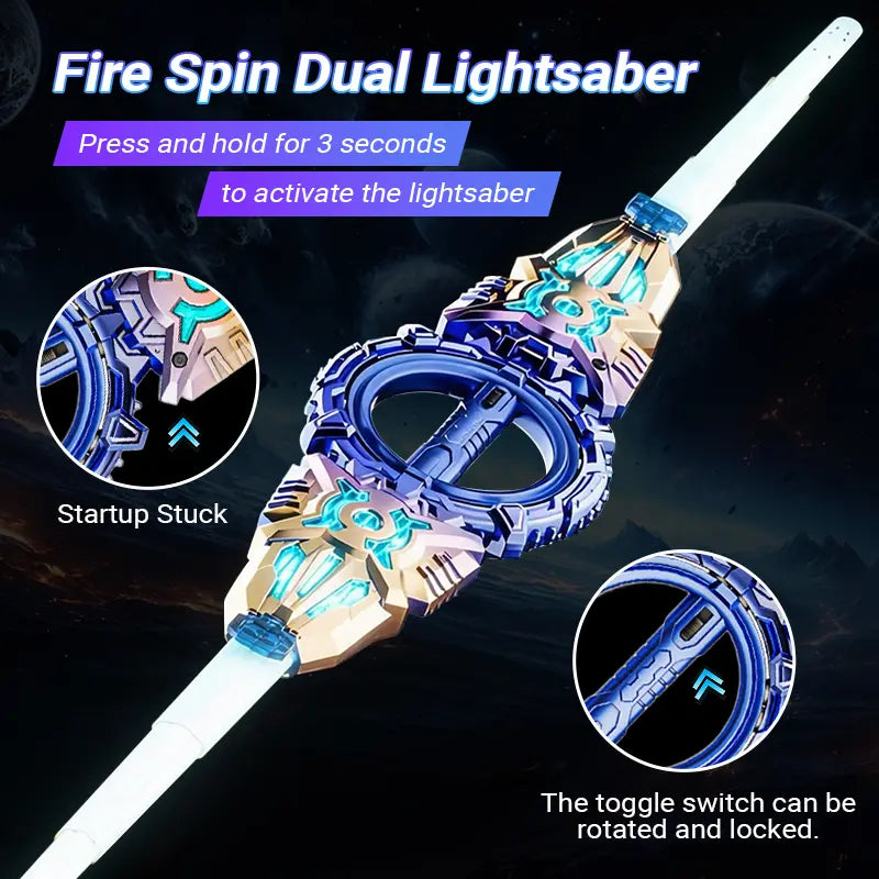 Close view of the light sword controls and central rotating structure