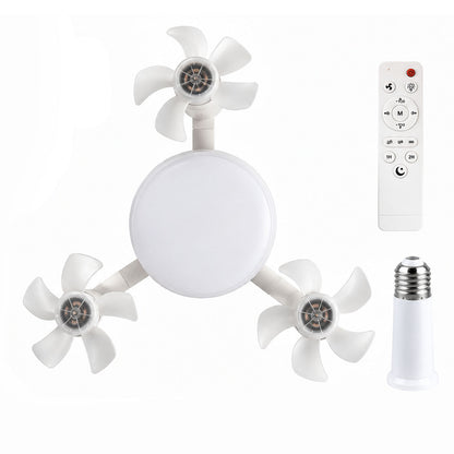 2026 New E27 Socket Ceiling Fan Light - 2-in-1 Silent LED Fan with Remote Control, Energy-Saving Cooling & Lighting Combo for Home Bedroom summervibes