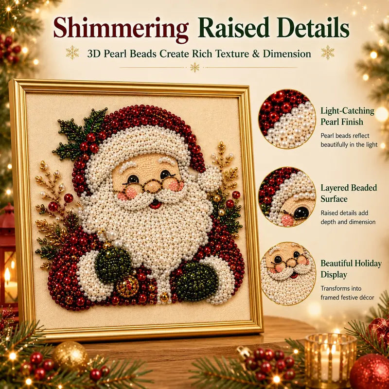 ✨ 3D Pearl Diamond Painting – Christmas Wreath & Stocking DIY 🎄