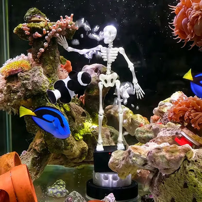 Dancing Skeleton Bubble Aquarium Ornament 🦴💨