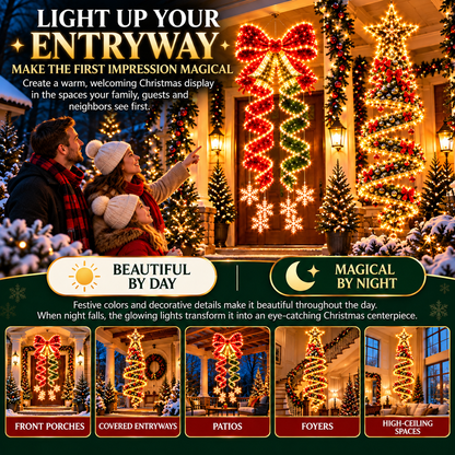 🎀⭐Giant Lighted Christmas Bow Hanging Decoration