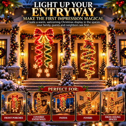 🎀⭐Giant Lighted Christmas Bow Hanging Decoration