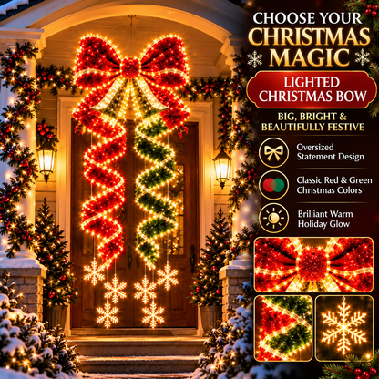 🎀⭐Giant Lighted Christmas Bow Hanging Decoration