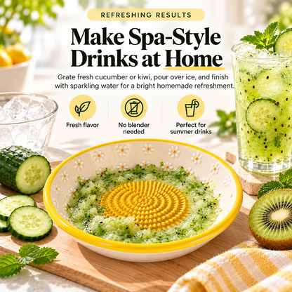 🍽️Ceramic Grater Plate – Daisy Garlic & Ginger Grater for Fresh Sauces, Dressings & More