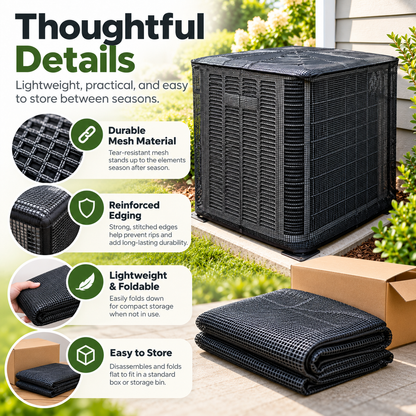 🍂Breathable Full-Mesh Outdoor AC Cover – Leaf & Debris Guard for Condenser Units