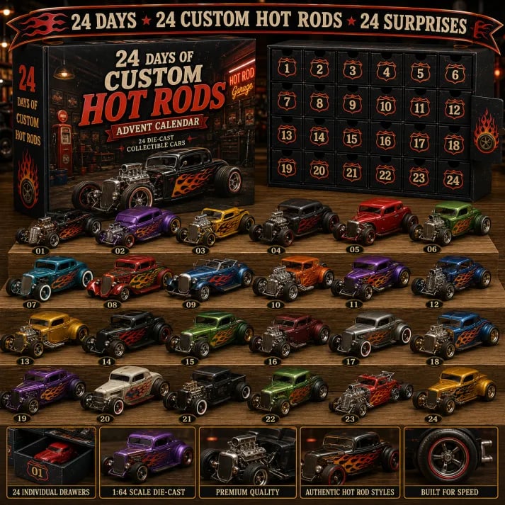 24 Days of American Car Legends Advent Calendar – 24 Die-Cast Collectibles