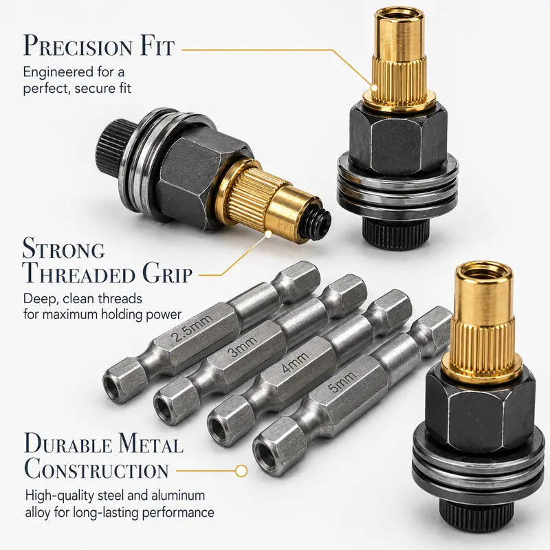 🔩M3–M8 Rivet Nut Installation Kit – Drill Adapter & Nutsert Assortment