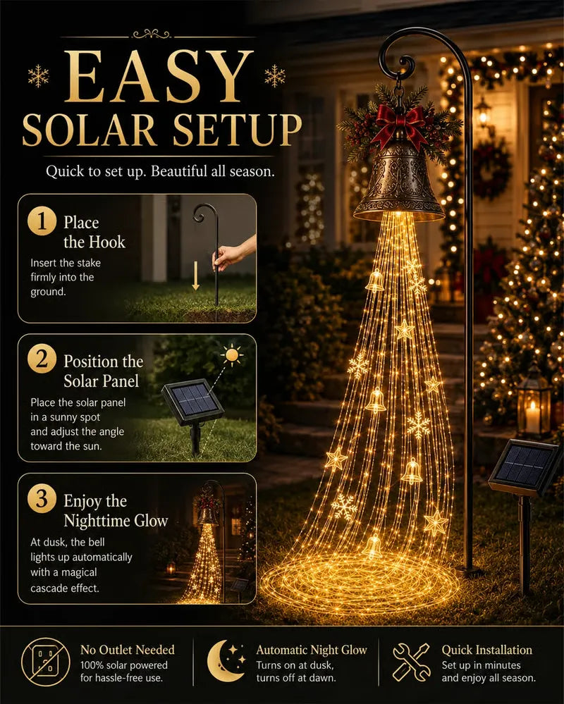 🎄Christmas Bell Cascade Solar Yard Light✨