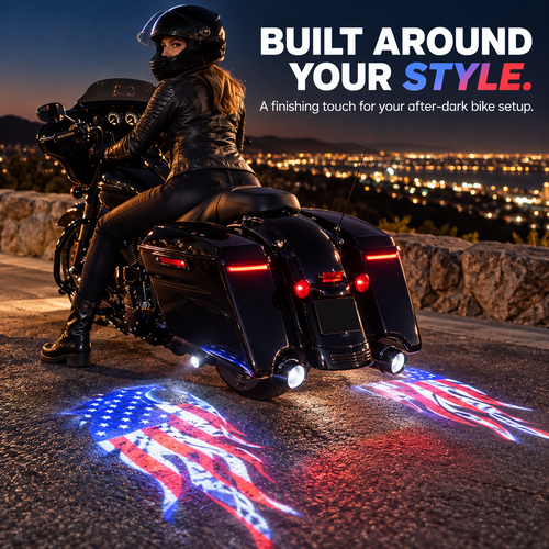 🏍️ Angel Wing Motorcycle LED Projector Lights (1 Pair)