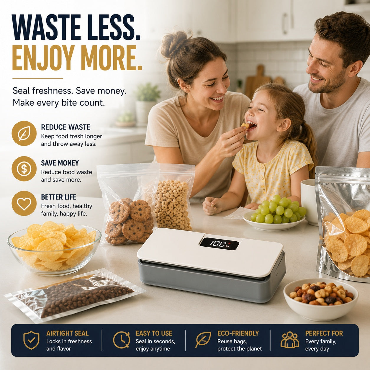 Rechargeable 2-in-1 Mini Bag Sealer & Cutter|Seal Freshness. Cut Waste. Save Every Bite.