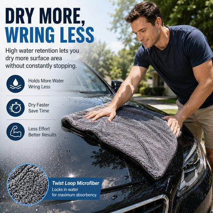 💧 Super Absorbent Microfiber Car Drying Towel – Streak-Free & Scratch-Free