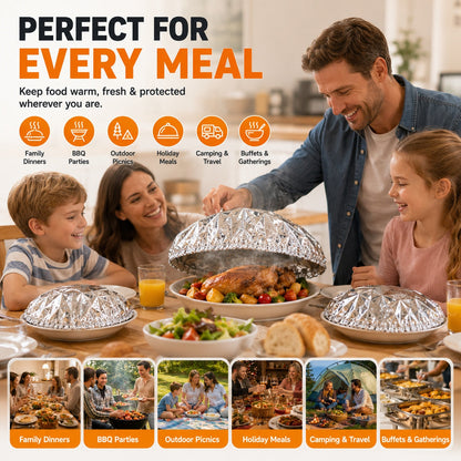 🔥50PCS Reusable Aluminum Food Cover – Keep Meals Warm, Fresh & Ready to Serve