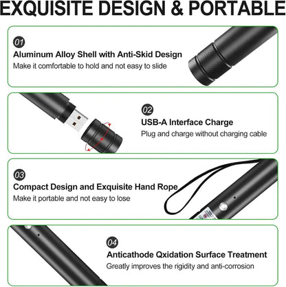 USB Rechargeable High Power Green Laser Pointer