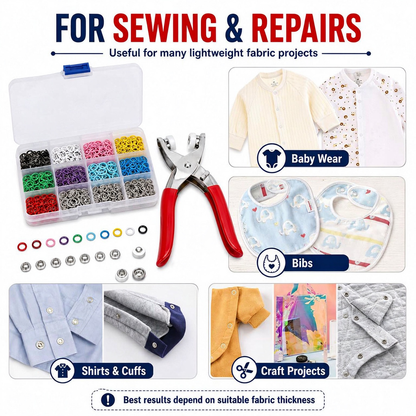 🧵✨ No-Sew Snap Button Kit with Hand Press Pliers 🌈🔧 — Product image 3