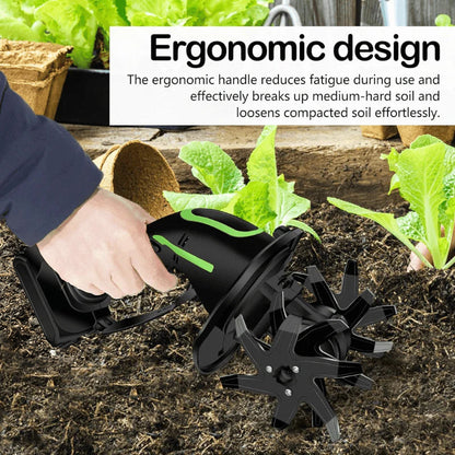 Multifunctional 2-in-1 Cordless Tiller & Cultivator with Telescopic Pole