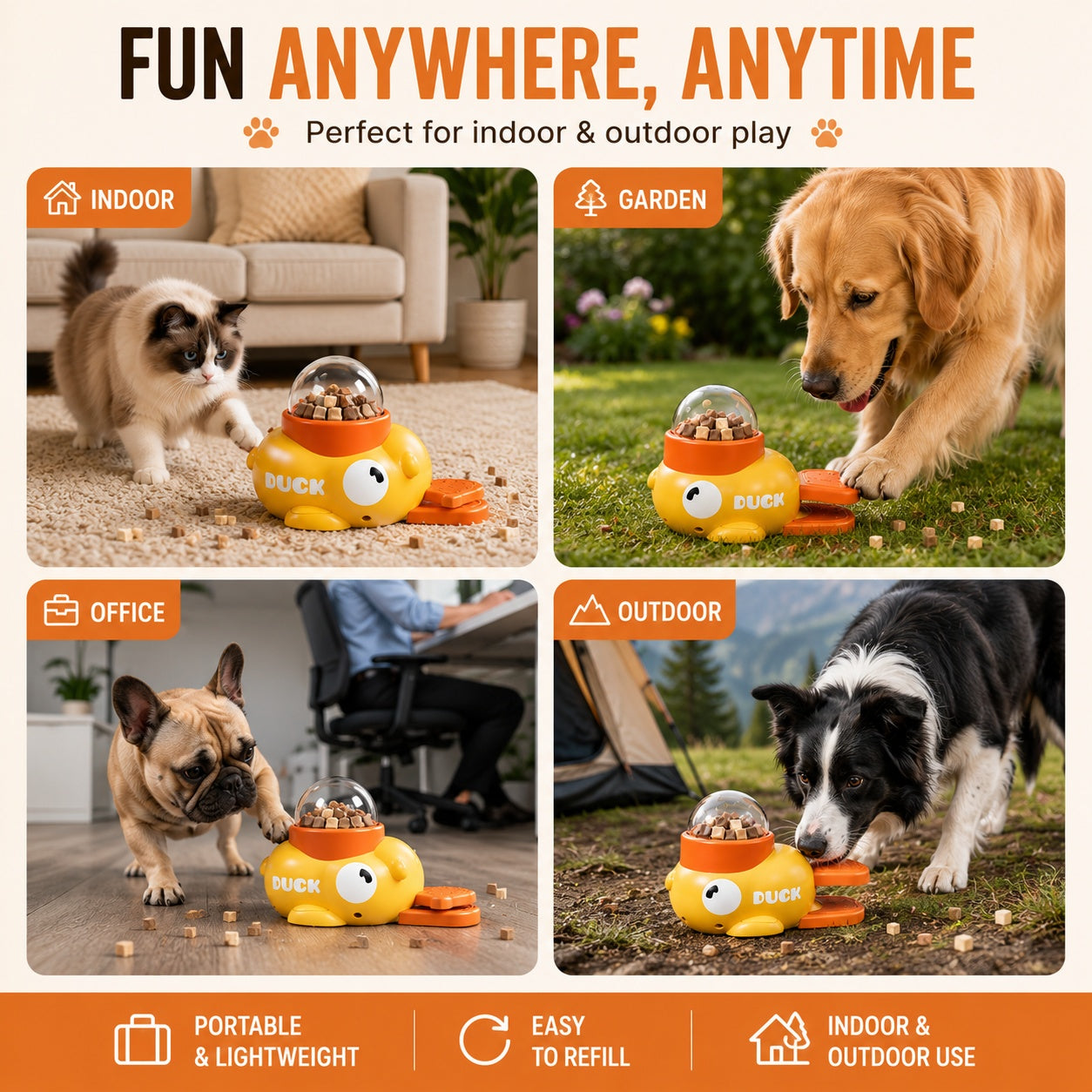 Interactive Treat Dispenser Toy – Slow Feeder Puzzle for Cats & Dogs