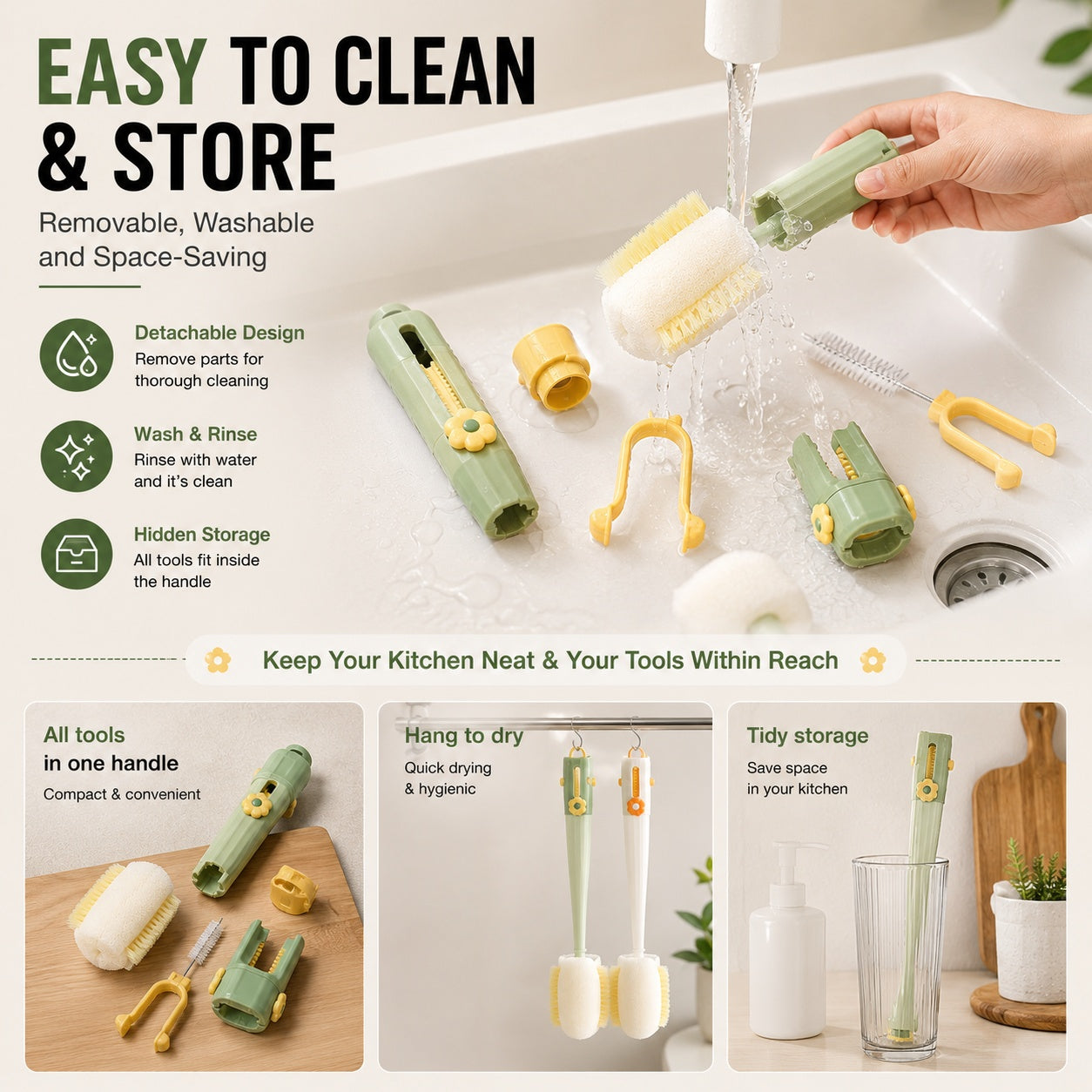 🏆5-in-1 Bottle Cleaning Brush Set
