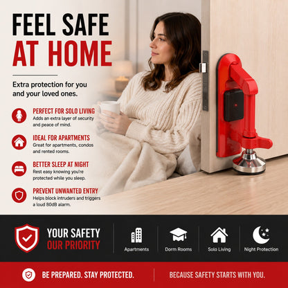 Portable Door Lock Alarm – Travel & Home Security Door Stopper