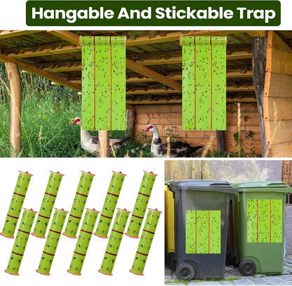 Giant Sticky Fly Traps, Fly Strips for Indoor Outdoor Hanging Flying Tapes Non Toxic Ribbon Fruit Gnat Killer for Mosquito Plants House Horse Stable