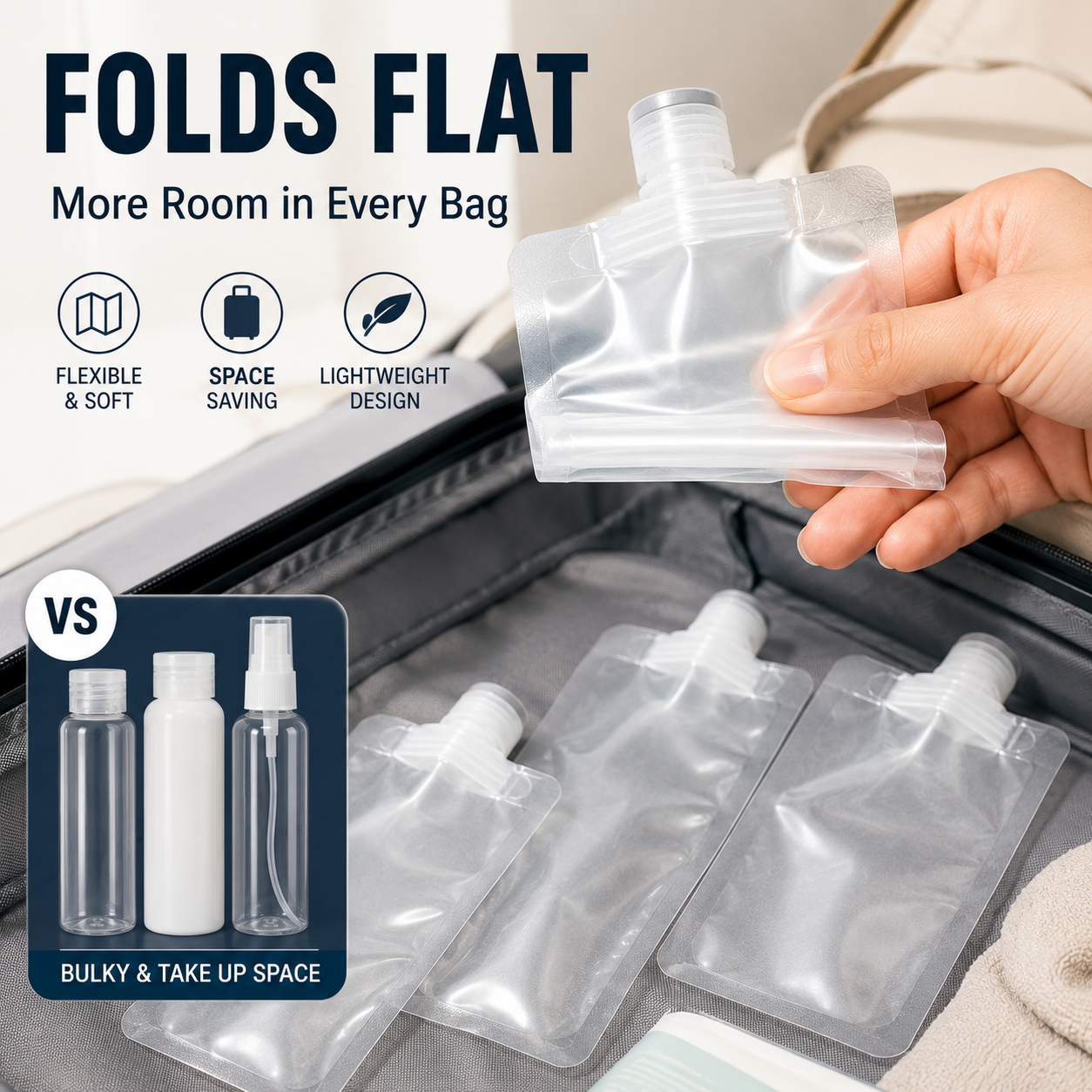 12 Counts Reusable Plastic Pouches — Versatile Liquid Carriers for Travel, Picnics & Outings