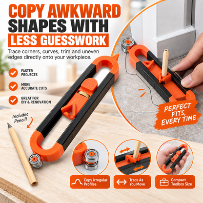 📐Contour Gauge Scribe Tool with Lock and Pencil🏠