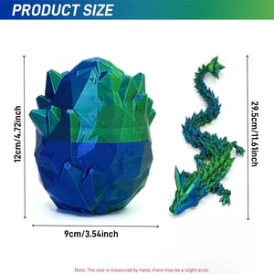 12" 3D Printed Dragon Egg Set with Gift Box & Card, Easter Eggs Mythical Dragon Eggs with Dragon Inside
