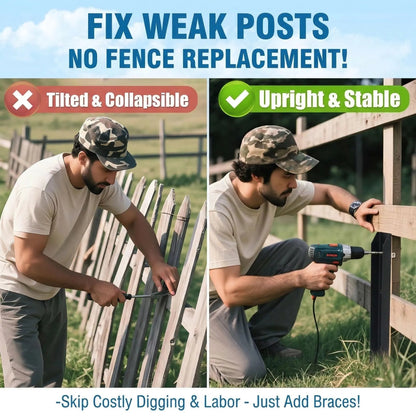 🔨Heavy-Duty H-Shaped Fence Post Repair Kit