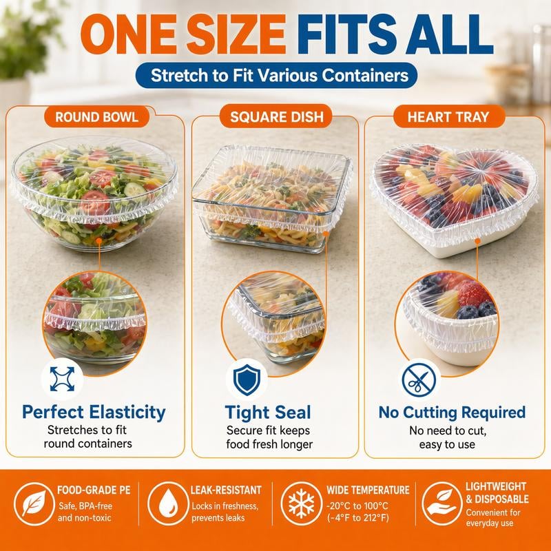 Reusable Elastic Food Covers – Stretch-to-Fit Bowl & Plate Covers