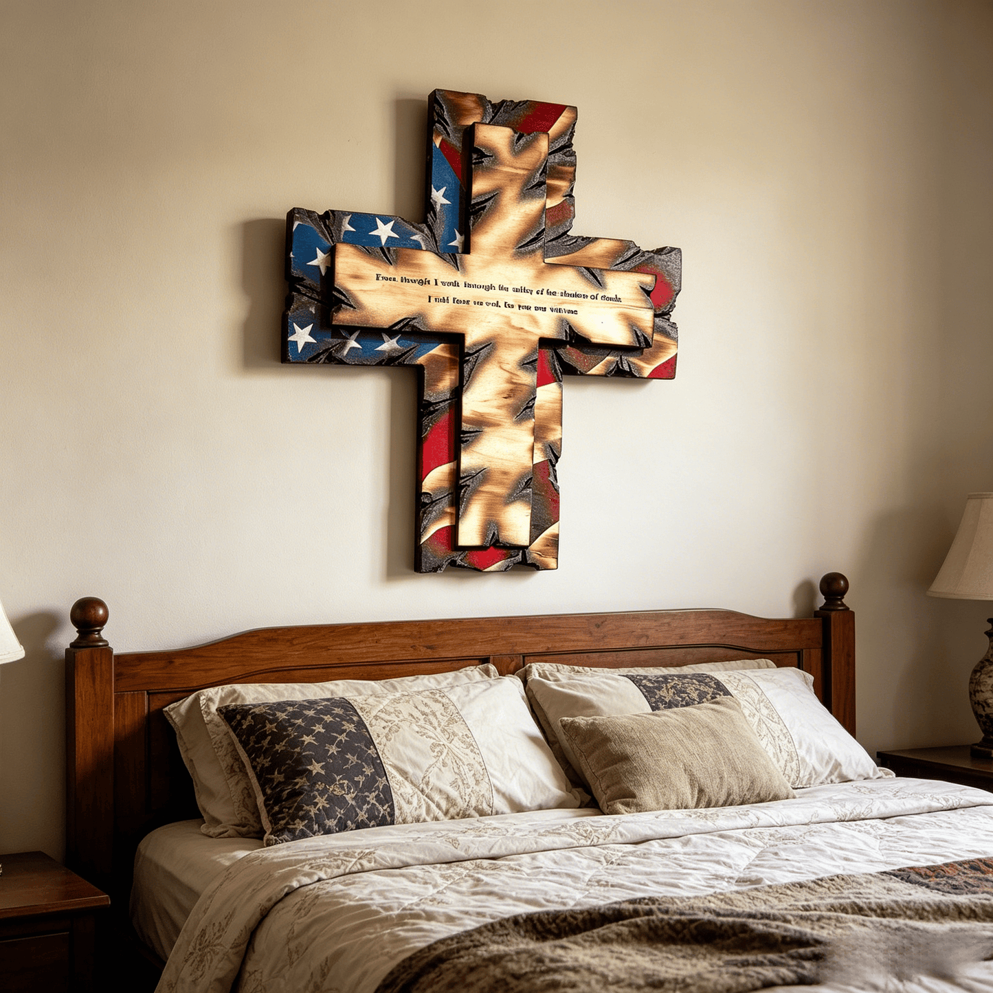 🎁🎉Only $39.99 This Week🌟🎉Patriotic American Flag Wooden Cross Wall Decor
