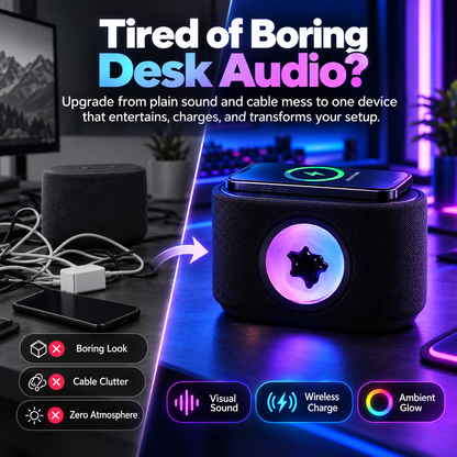🎵✨ 30W Magnetic Fluid Bluetooth Speaker | Sound-Reactive Ferrofluid Display, RGB Lights & Wireless Charging 🔊⚡
