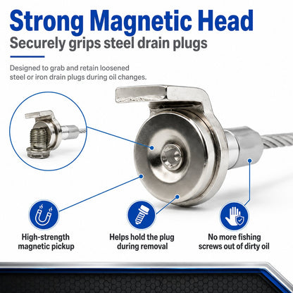 Magnetic Oil Drain Plug Remover with 14-Inch Flexible Shaft