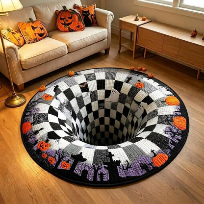 💀🌀3D Skeleton Vortex Halloween Rug