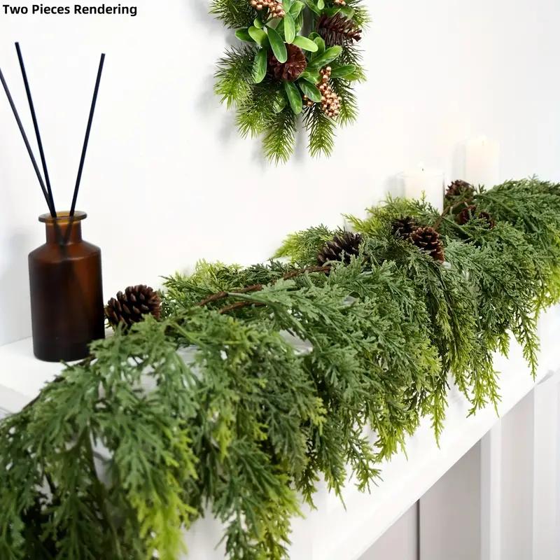 🌲 Artificial Cedar Christmas Garland – Lush Greenery for a Cozy Holiday Home