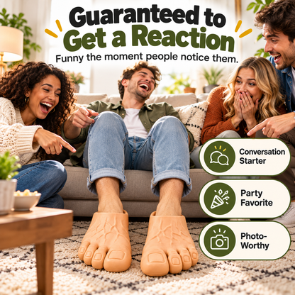 Realistic Big Feet Slippers – Funny Giant Toe Slip-On House Shoes
