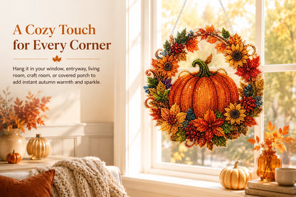🔥Last Day 49% OFF - 🍂✨Autumn Harvest Pumpkin Diamond Art Hanging Ornament Kit✨