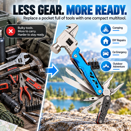 🔧18-in-1 Hammer Multitool – One Tool for Everyday Fixes & Outdoor Adventures