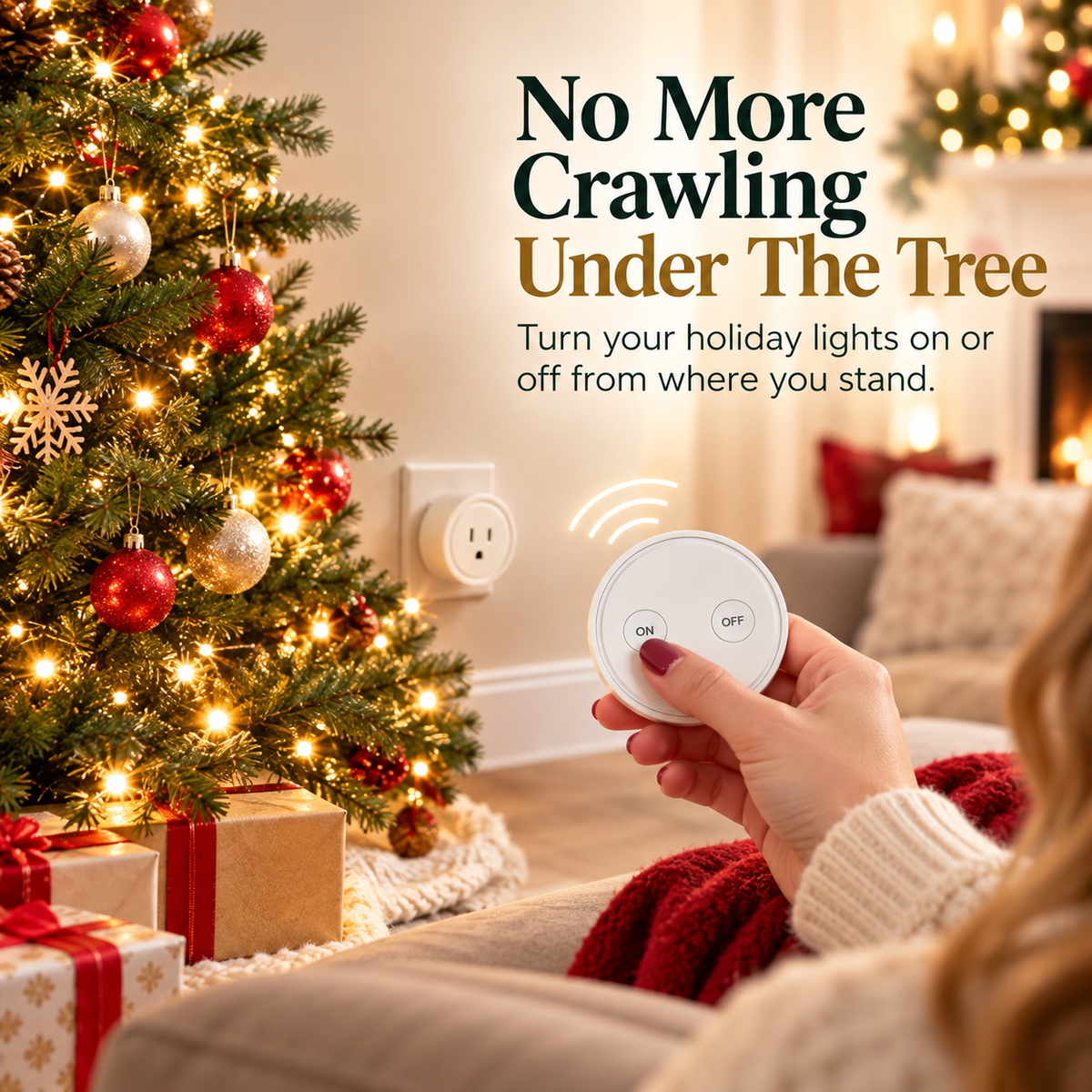 🎄✨ Wireless Remote Control Outlet Switch 🔌 | No App, No WiFi 📱❌ | One-Click ON/OFF for Christmas Lights & Home Lamps 💡🏠