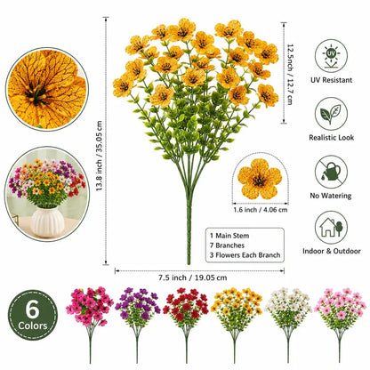 🍂Fall Artificial Flowers – UV-Resistant Colorful Bouquet for Home, Garden, Wedding & Party Decor