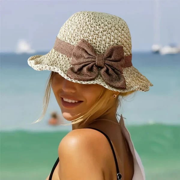 🔥✨Summer Sale 50% OFF|Handmade Vintage Bow Straw Hat
