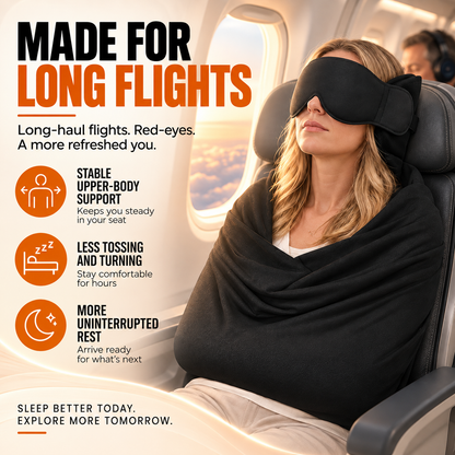 ✈️ 3-in-1 Travel Sleep Support System – Head Support, Eye Mask & Arm Rest