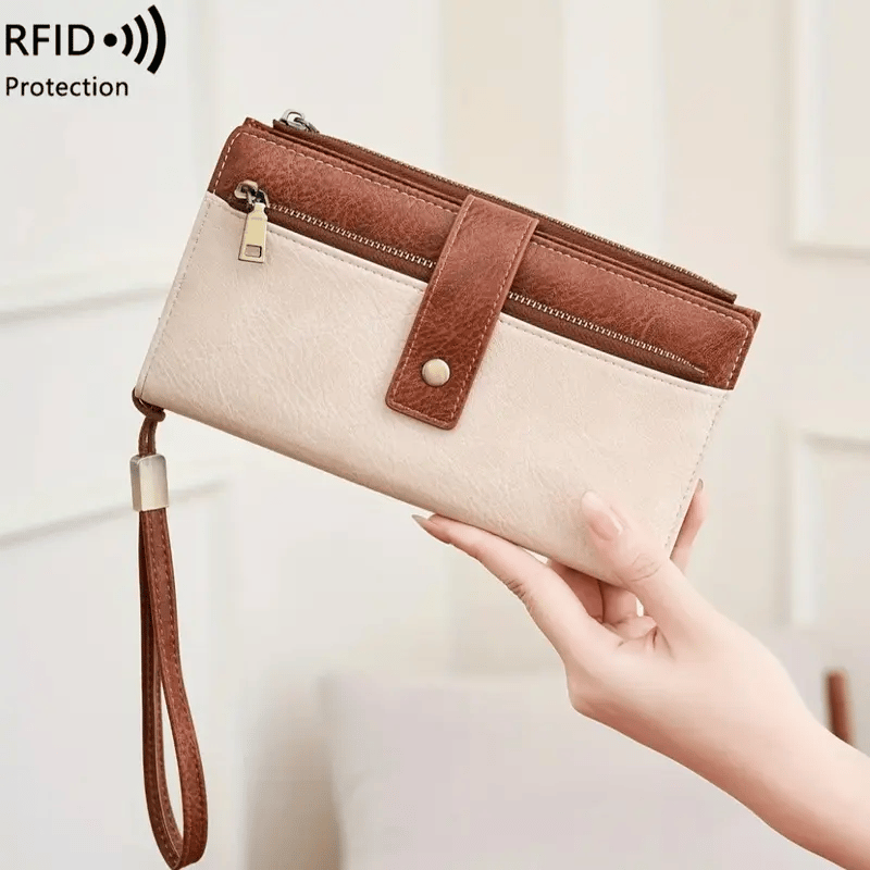 🔥Last Day 49% OFF-Women's long wallet, stylish clutch, elegant solid color RFID blocking wallet