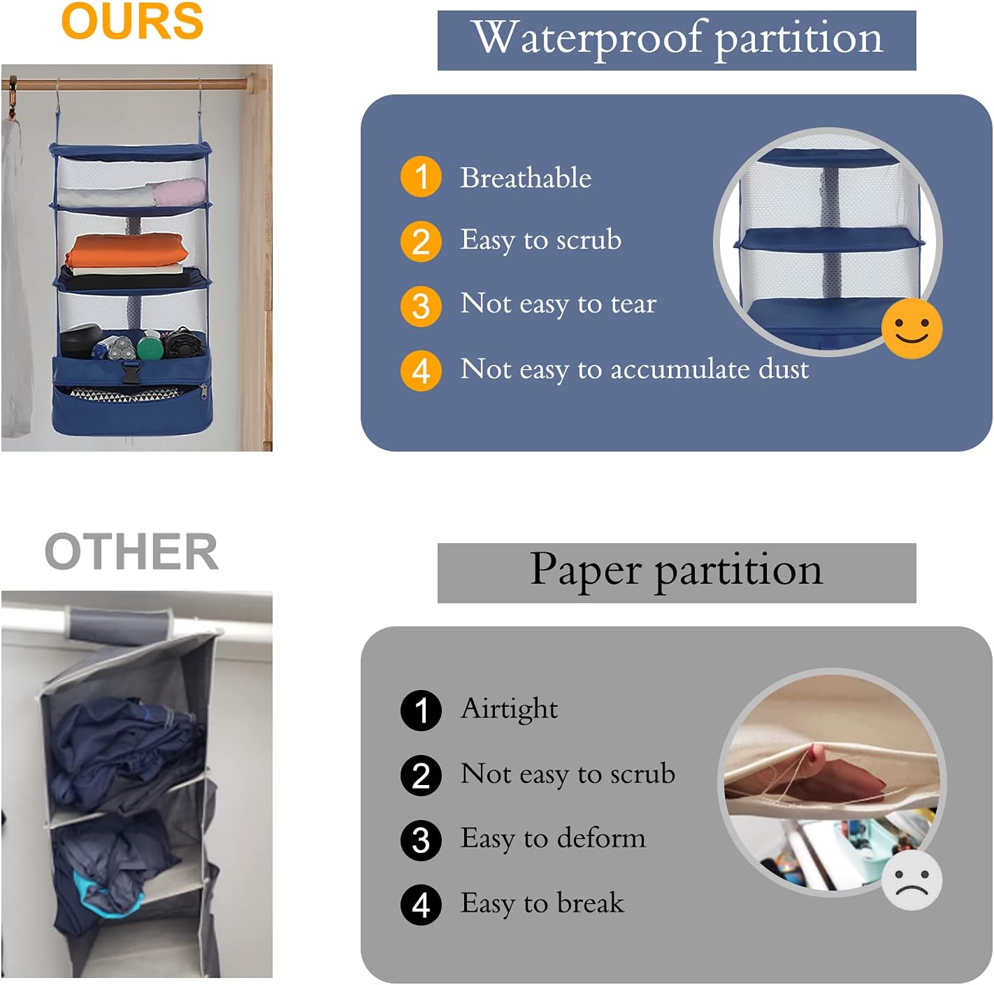 Collapsible 4-Tier Hanging Travel Storage Organizer | Your Portable Closet for Home & Trips