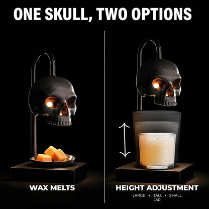 💀Gothic Skull Candle Warmer Lamp with Timer & Dimmable Heat