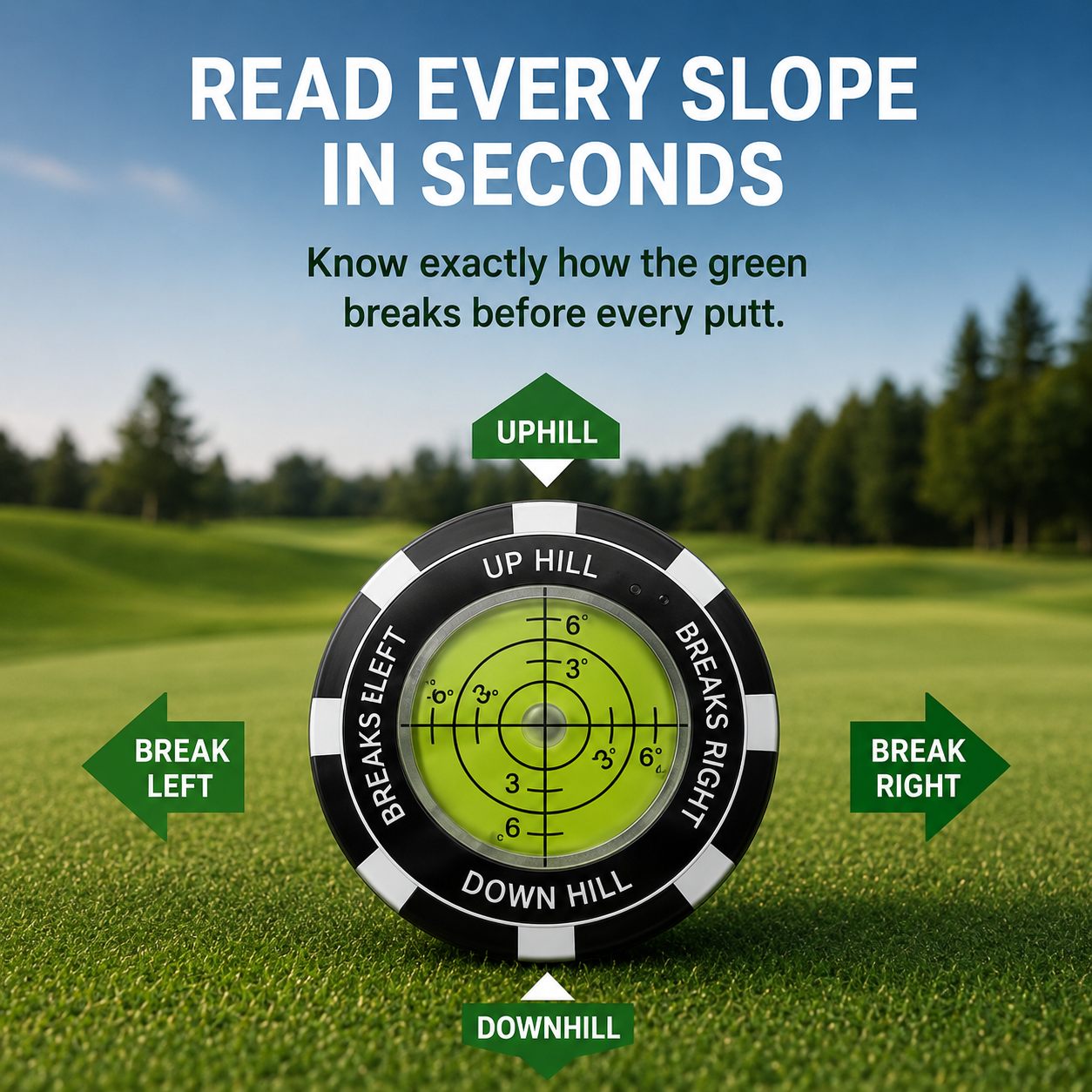 ⛳High-Precision Golf Green Reader – Portable Putting Slope Level Training Tool