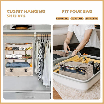 Collapsible 4-Tier Hanging Travel Storage Organizer | Your Portable Closet for Home & Trips