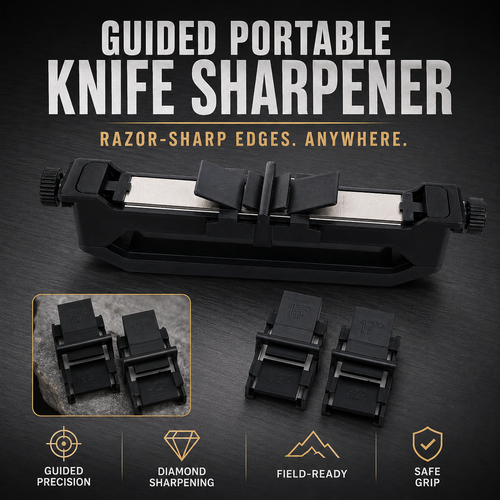 🔪Guided Portable Knife Sharpener – 4-Angle Diamond Sharpening System