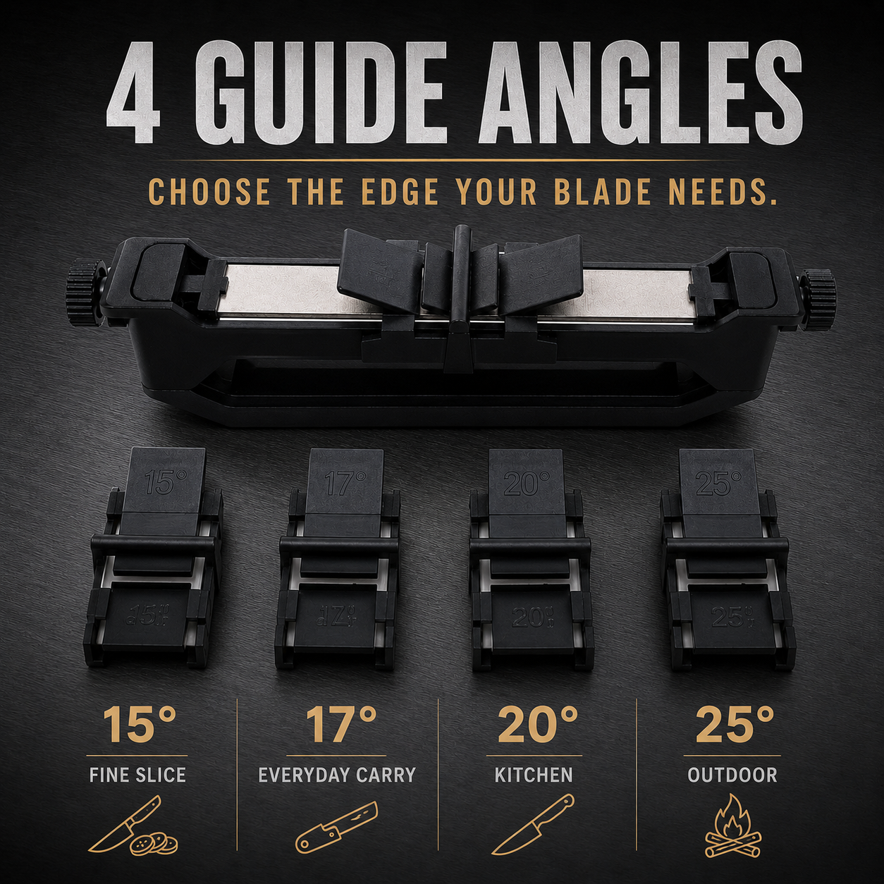 🔪Guided Portable Knife Sharpener – 4-Angle Diamond Sharpening System
