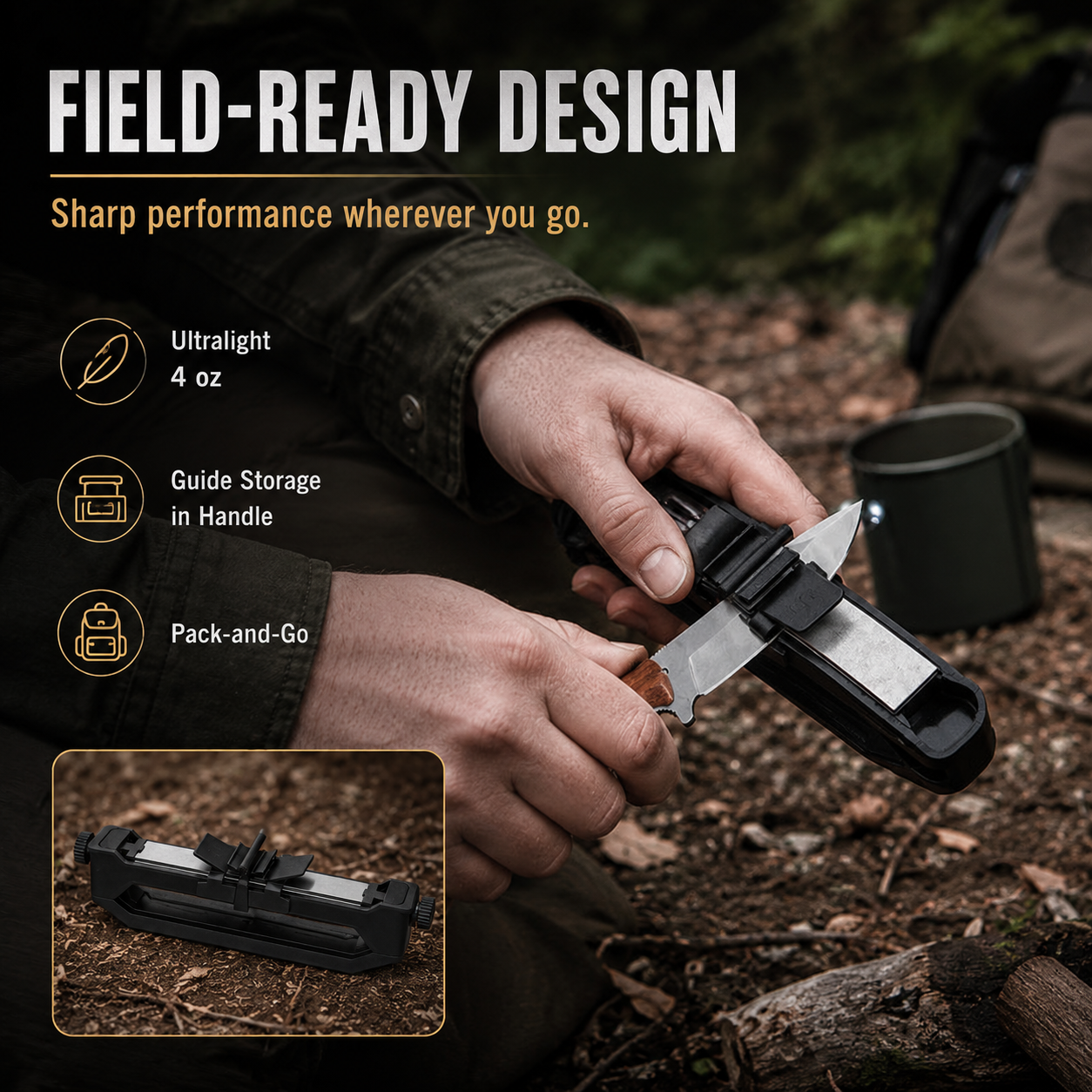 🔪Guided Portable Knife Sharpener – 4-Angle Diamond Sharpening System